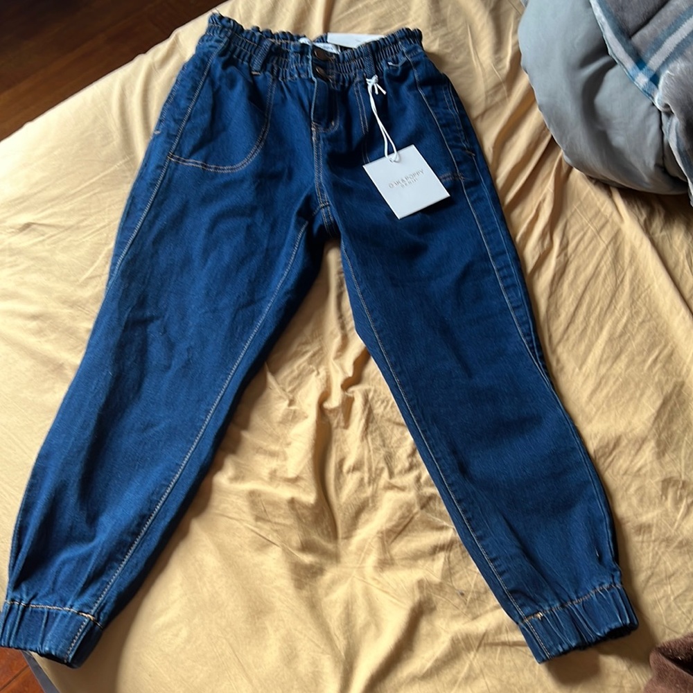 High waist capri blue jeans